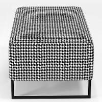 Kit 02 Puffs Cléo W01 Base Ferro 90 Cm Suede Pied Poule - 2