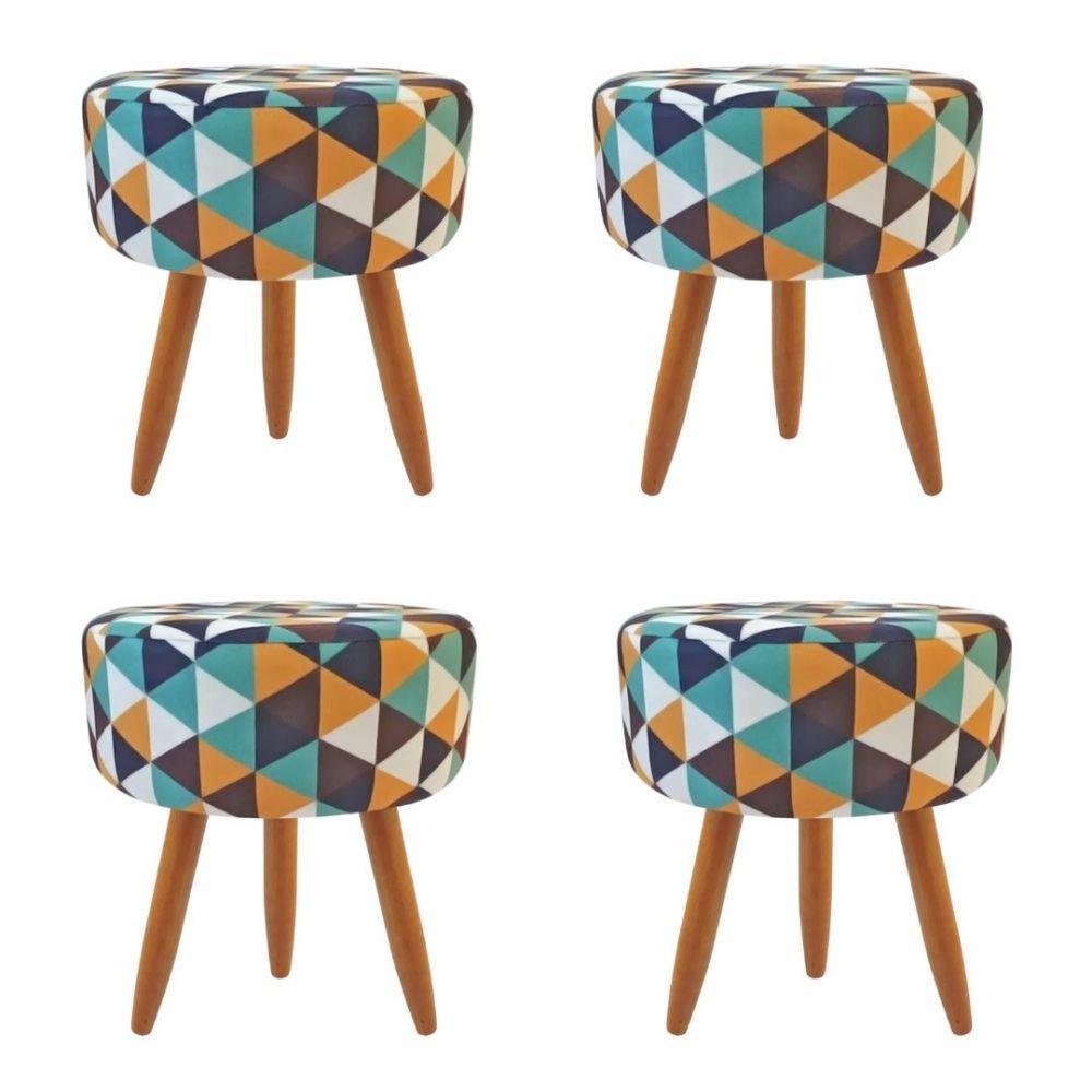 Combo 4 Puffs Redondo Pé Palito Verde - 1