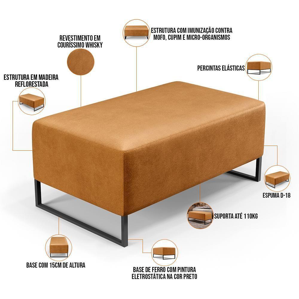 Kit 02 Puffs Cléo W01 Base Ferro 90 Cm Couríssimo Whisky - 6