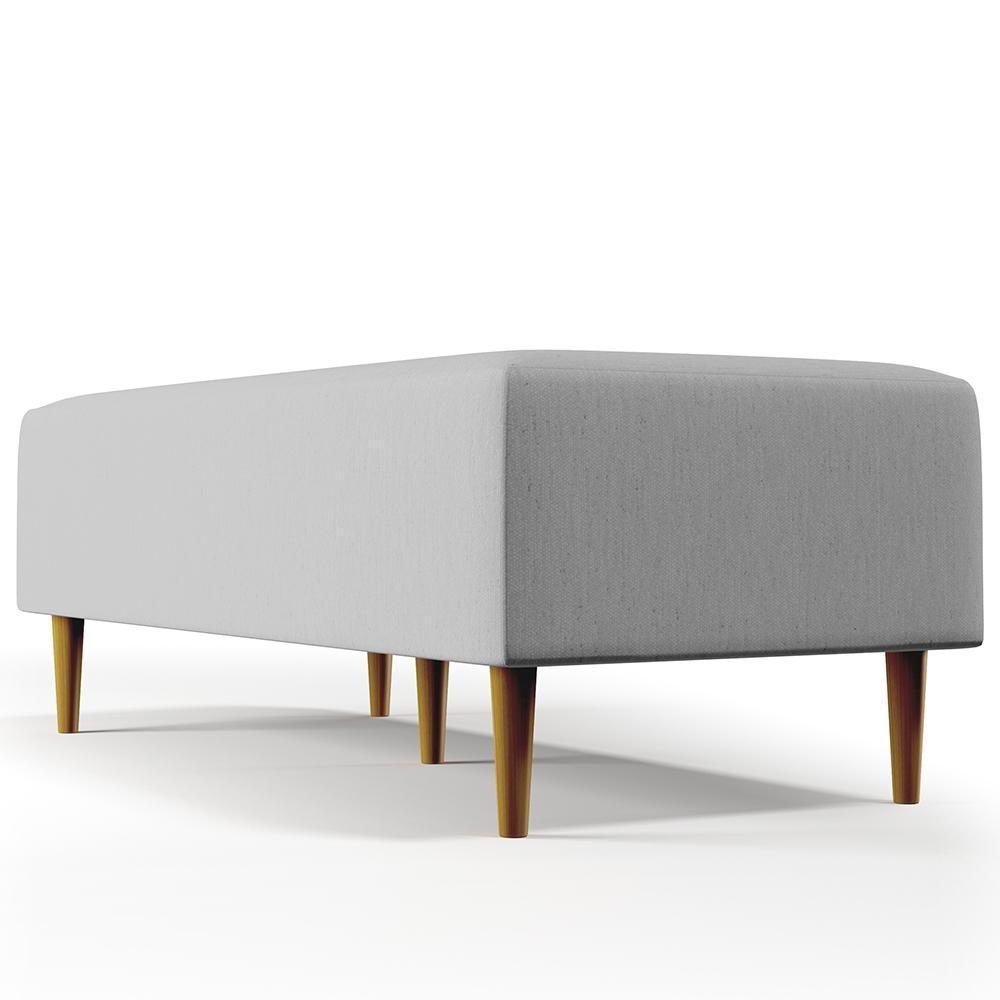 Kit 02 Puffs Bali W01 Pés Palito 120x50 Cm Linho Cinza - 3