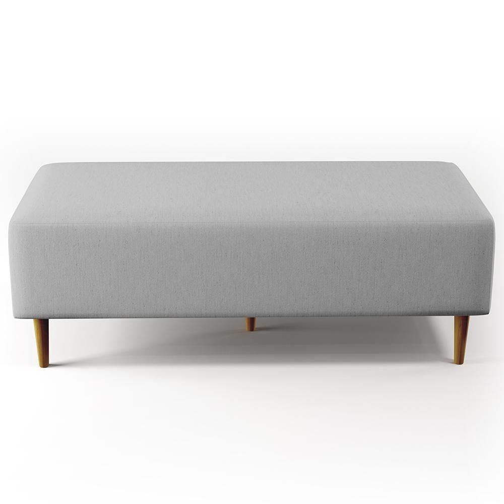 Kit 02 Puffs Bali W01 Pés Palito 120x50 Cm Linho Cinza - 4