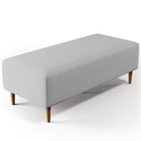 Kit 02 Puffs Bali W01 Pés Palito 120x50 Cm Linho Cinza - 7