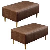 Kit 02 Puffs Cléo W01 Pés Palito 90 Cm Couríssimo Marrom - 1