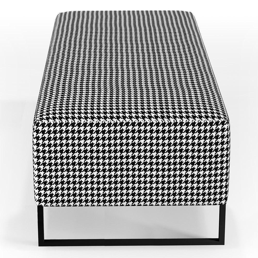 Kit 02 Puffs Bali W01 Base Ferro 120x50 Cm Suede Pied Poule - 2