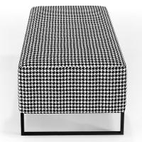 Kit 02 Puffs Bali W01 Base Ferro 120x50 Cm Suede Pied Poule - 2