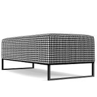 Kit 02 Puffs Bali W01 Base Ferro 120x50 Cm Suede Pied Poule - 3