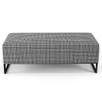 Kit 02 Puffs Bali W01 Base Ferro 120x50 Cm Suede Pied Poule