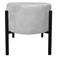 Kit 02 Puffs Iron Suede Base Preto Palito Drossi Cinza - 3