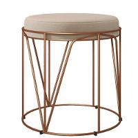 Kit 02 Puffs Decorativo Aramado Bronze Zaya L02 Suede Bege - 3