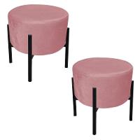 Kit 02 Puffs Iron Suede Rose Base Palito D´rossi