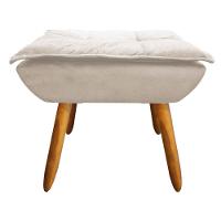 Kit 2 Puffs Opala Suede Bege Pés Palito Castanho D´rossi