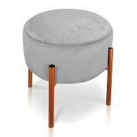 Kit 4 Puffs Iron Suede Cinza Base Cobre - 5