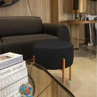 Kit 4 Puffs Iron Suede Preto Base Cobre - 3