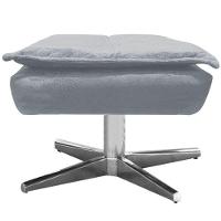 Kit 2 Puff'S Decorativos Base Giratória Cromada Charger Suede Cinza G19 - Gran Belo - 3