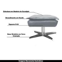 Kit 2 Puff'S Decorativos Base Giratória Cromada Charger Suede Cinza G19 - Gran Belo - 6