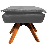 Kit 2 Puff'S Decorativos Base Giratória Em Madeira Charger Suede Grafite G19 - Gran Belo - 2
