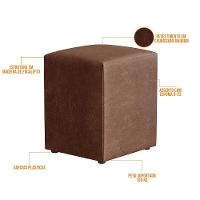 Kit 04 Puffs Quadrado L02 Couríssimo Marrom - 3