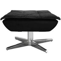 Kit 2 Puff'S Decorativos Base Giratória Cromada Charger Suede Preto G19 - Gran Belo - 2