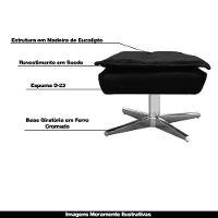 Kit 2 Puff'S Decorativos Base Giratória Cromada Charger Suede Preto G19 - Gran Belo - 6