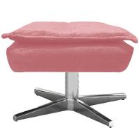 Kit 2 Puff'S Decorativos Base Giratória Cromada Charger Suede Rosê G19 - Gran Belo - 2