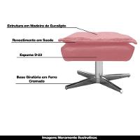 Kit 2 Puff'S Decorativos Base Giratória Cromada Charger Suede Rosê G19 - Gran Belo - 6