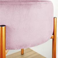 Puff Iron Suede Base Cobre Palito Rosa Bebê