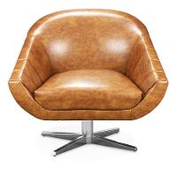 Kit 02 Poltronas Giratória Giovana Corano Nozes Base Cromada - 5