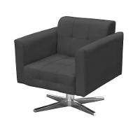 Poltrona Base Cromada Giratória Ana Suede Grafite - Ibiza - 2
