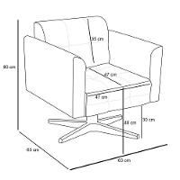 Poltrona Base Cromada Giratória Ana Suede Grafite - Ibiza - 3