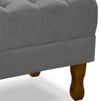 Puff Puf Retro Capitone 55X44Cm Suede Cinza Claro Mpassos Cinza Claro - 3