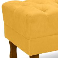 Puff Puf Retro Capitone 55X44Cm Suede Mostarda Mpassos Mostarda
