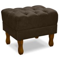 Puff Puf Retro Capitone 55X44Cm Suede Marrom Mpassos Marrom - 1
