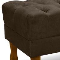 Puff Puf Retro Capitone 55X44Cm Suede Marrom Mpassos Marrom
