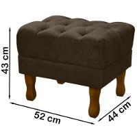 Puff Puf Retro Capitone 55X44Cm Suede Marrom Mpassos Marrom - 5