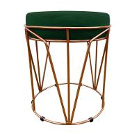 Puff Multiuso Com Mesa 2 Em 1 Suede Verde Base Cobre - 4