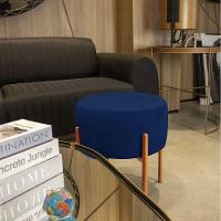 Puff Iron Suede Base Cobre Palito Azul Marinho - 2