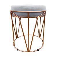 Puff Multiuso Com Mesa 2 Em 1 Suede Base Cobre Cinza - 2