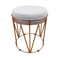 Puff Multiuso Com Mesa 2 Em 1 Suede Base Cobre Cinza - 5