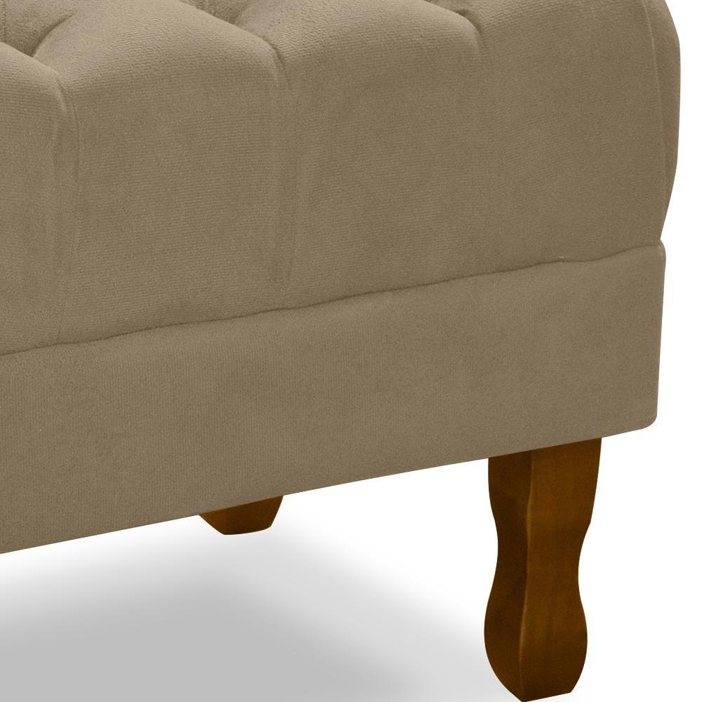 Puff Puf Retro Capitone 55X44Cm Suede Capuccino Mpassos Capuccino - 3