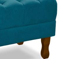 Puff Puf Retro Capitone 55X44Cm Suede Azul Turquesa Mpassos Azul Turquesa - 5