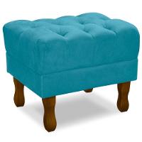 Puff Puf Retro Capitone 55X44Cm Suede Azul Tif Mpassos Azul Tif - 1