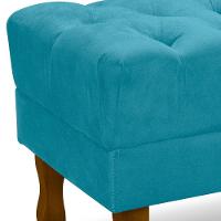 Puff Puf Retro Capitone 55X44Cm Suede Azul Tif Mpassos Azul Tif