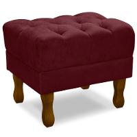 Puff Puf Retro Capitone 55X44Cm Suede Bordo Mpassos Bordo - 1