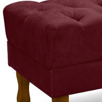 Puff Puf Retro Capitone 55X44Cm Suede Bordo Mpassos Bordo