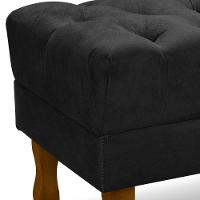 Puff Puf Retro Capitone 55X44Cm Suede Preto Mpassos Preto