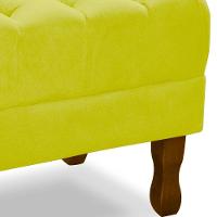 Puff Puf Retro Capitone 55X44Cm Suede Amarelo Mpassos Amarelo - 3