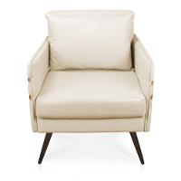 Poltrona Mari Suede Pés Palito De Ferro Marrom D'Rossi Bege - 7