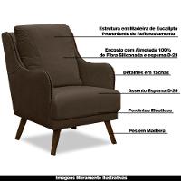 Kit 2 Poltronas Decorativas Catar Com Tachas Marrom Claro - 9