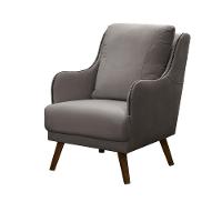 Poltrona Decorativa Catar Com Tachas Suede Cinza - Gran Belo - 1