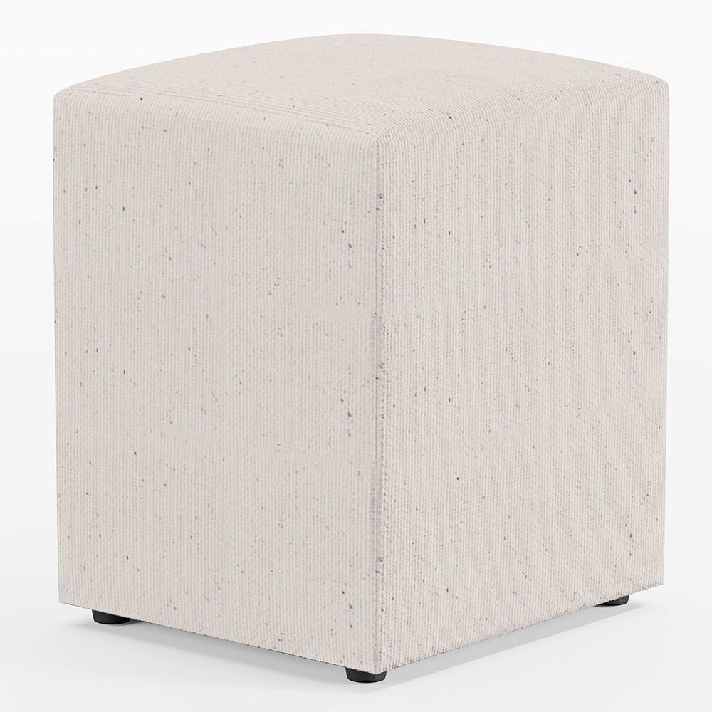 Puff Quadrado L02 Sala De Estar Linho Cru - 1